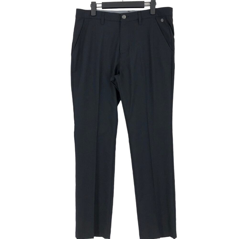 Adidas Chino Pants Men's 32 X 32 Black Solid Athleisure Pockets Straight Leg